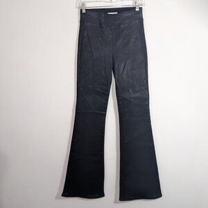FRAME The Jet Set Flare Black Coated Denim Jeans Bell Bottom Flare 1